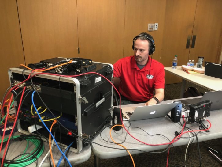 Focal Point Productions Technician monitors the live streaming