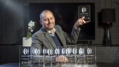 Tommy Edlund, Director of Global Sales at Konftel with the awards