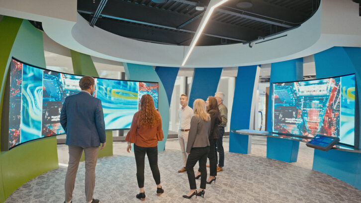 Visitors experience Johnson Controls' new OpenBlue Innovation Center.