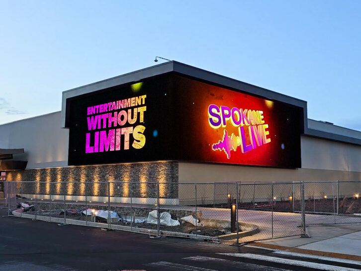 SNA Displays corner wrap LED Spokane Casino