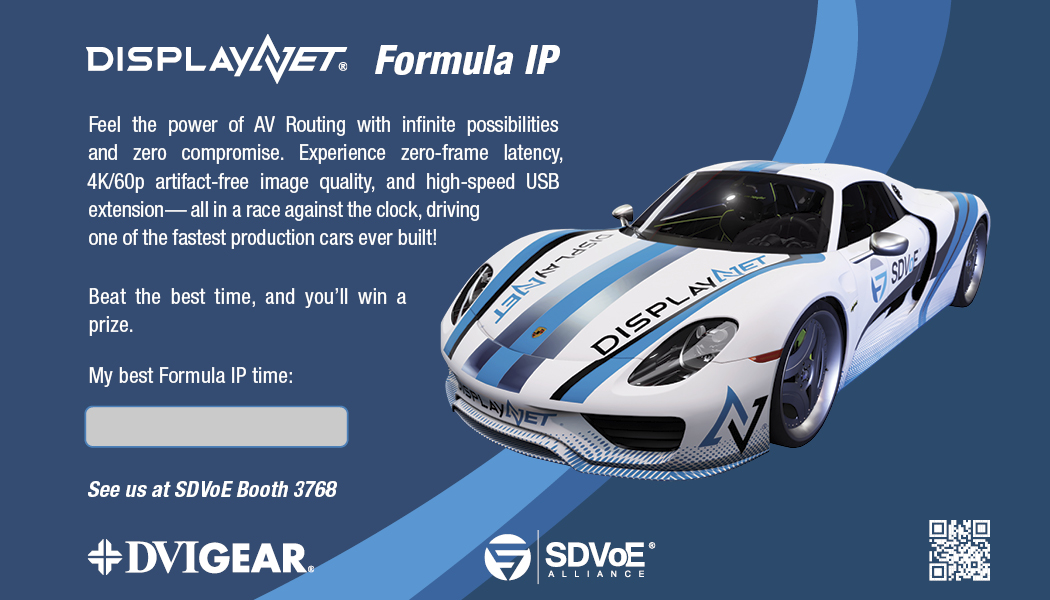 DisplayNet AVoIP Formula IP Racing Simulator