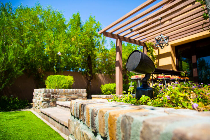 SoundTube Cherry Bomb in a backyard