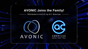 AVONIC Joins the Family! Avonic strengthens U.S. presence through exclusive partnership with A.C. Americas above their logos, set against a blue, glowing, streaked background.