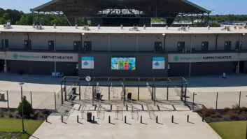 Atrium Health Amphitheater entrance LED screens