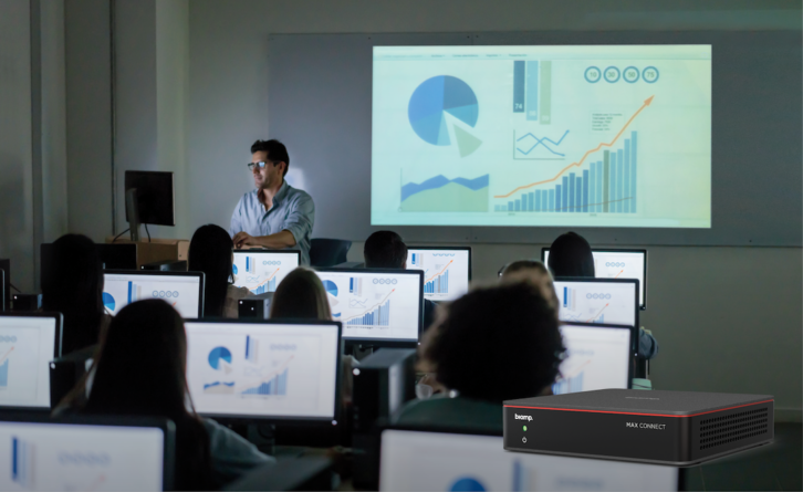 MAX Connect Auditorium Mode in use within a classroom setting
