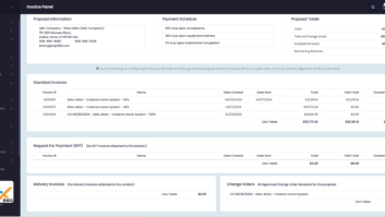 ProjX360 - Invoice Panel