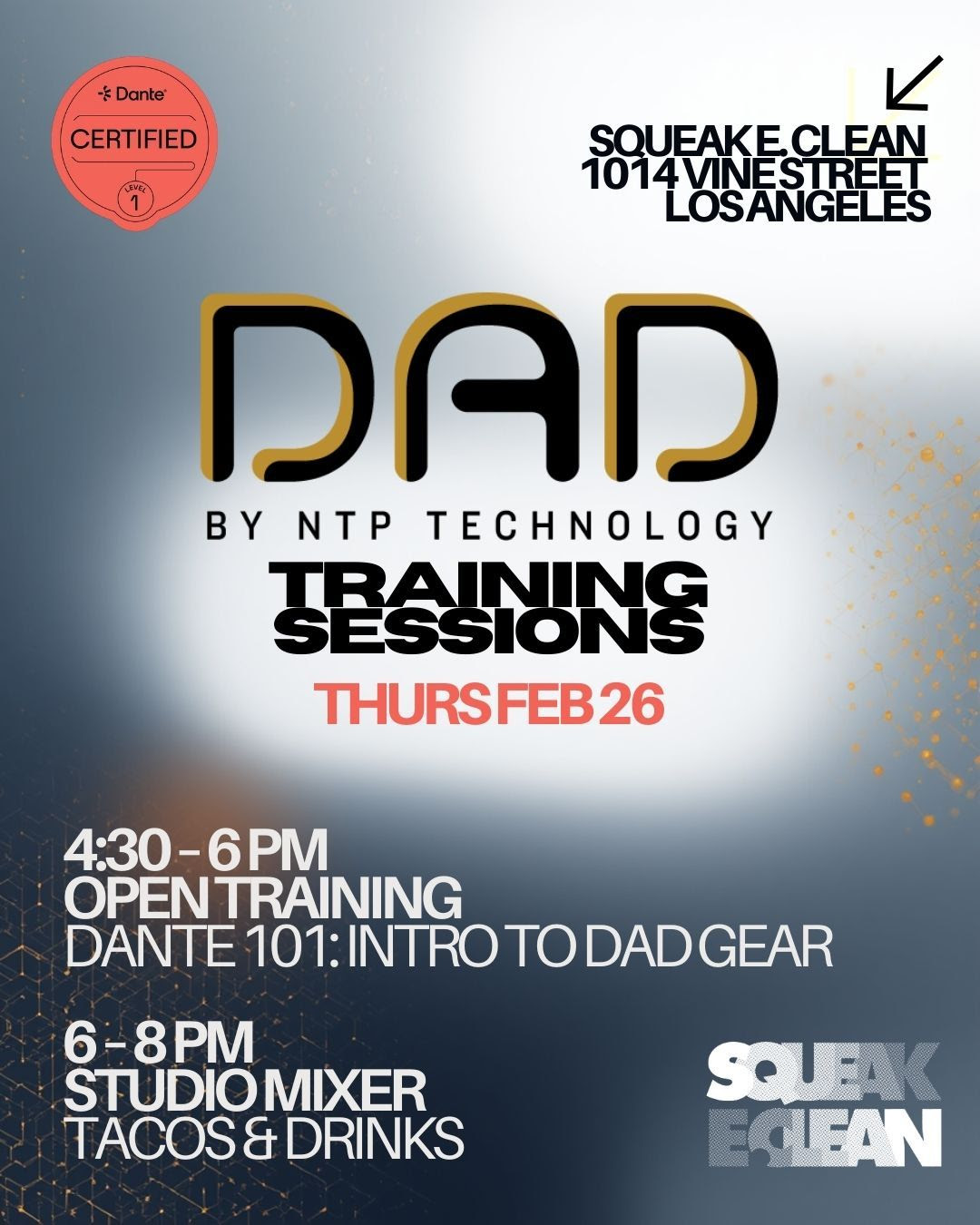 Digital Audio Denmark Announces Dante 101 Training and Studio Mixer at Squeak E. Clean Los Angeles