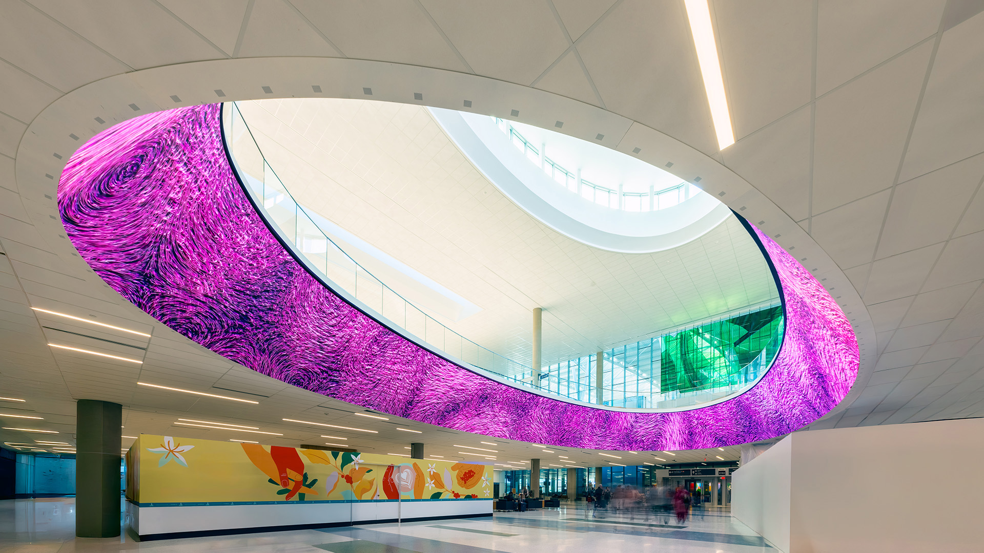 George Bush Intercontinental Airport now houses a massive elliptical LED display