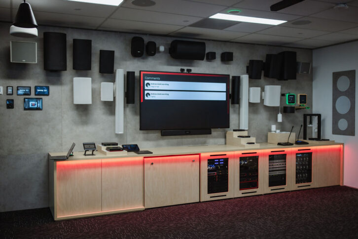 Biamp AV products on display at the Brisbane Experience Center in Australia