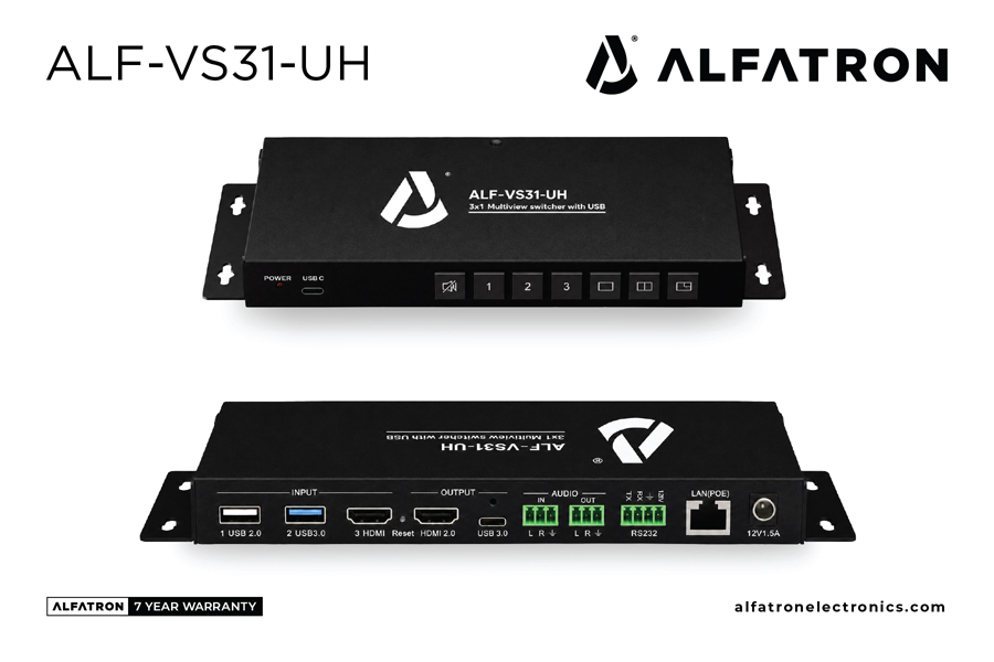 Alfatron Electronics introduces the ALF-VS31-UH Video Switcher and Mixer