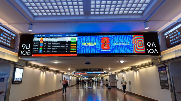 LED wayfinding LA Union Station