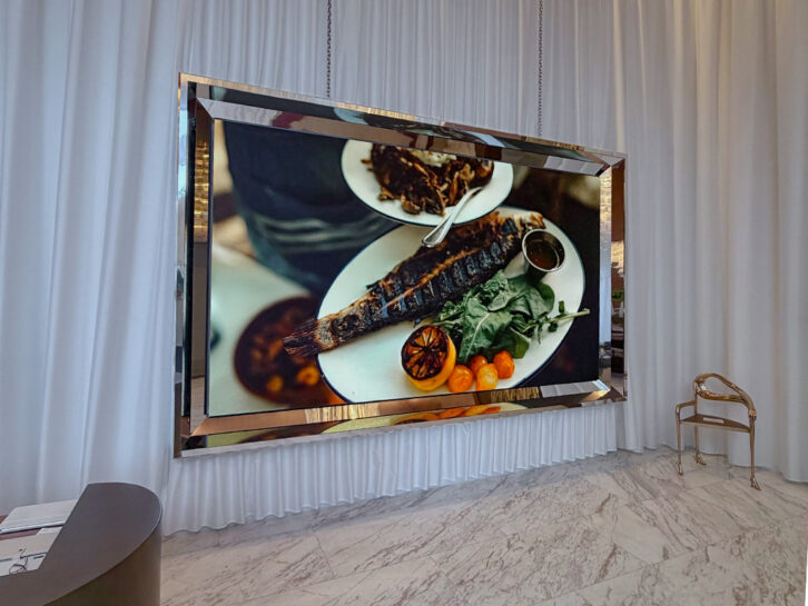 Delano Miami sales center lobby LED screen