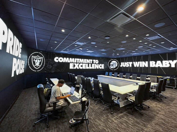 LA Raiders draft room LED